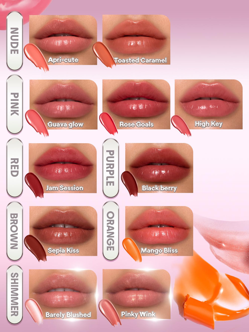 SHEGLAM ingredients shot with squalane and peptides indicating moisturize benefit