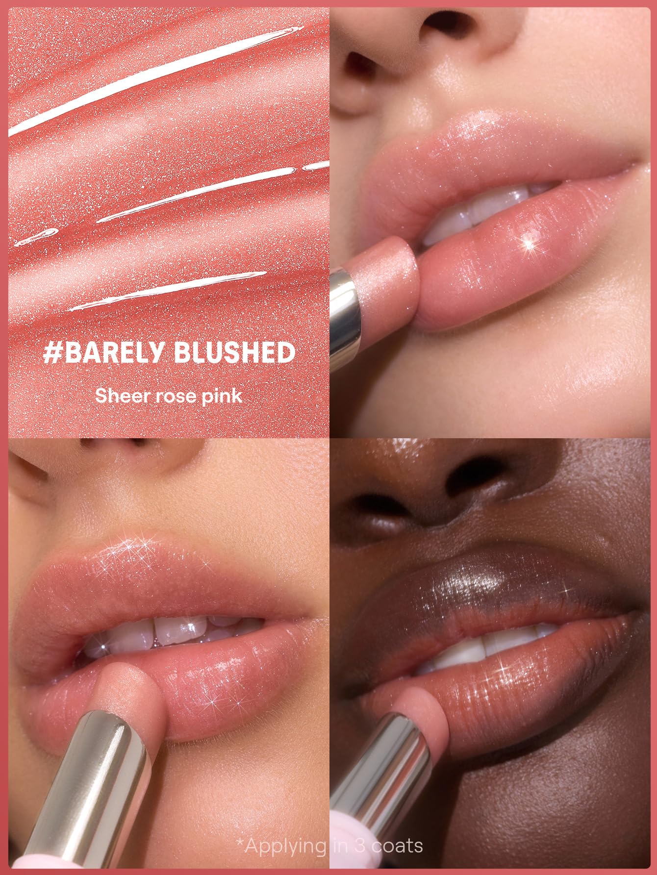 SHEGLAM swatch of Barely Blushed on hand showing sheer rosy tint
