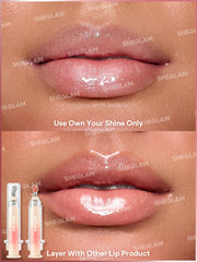 Hand holding SHEGLAM tube to illustrate product size and portability