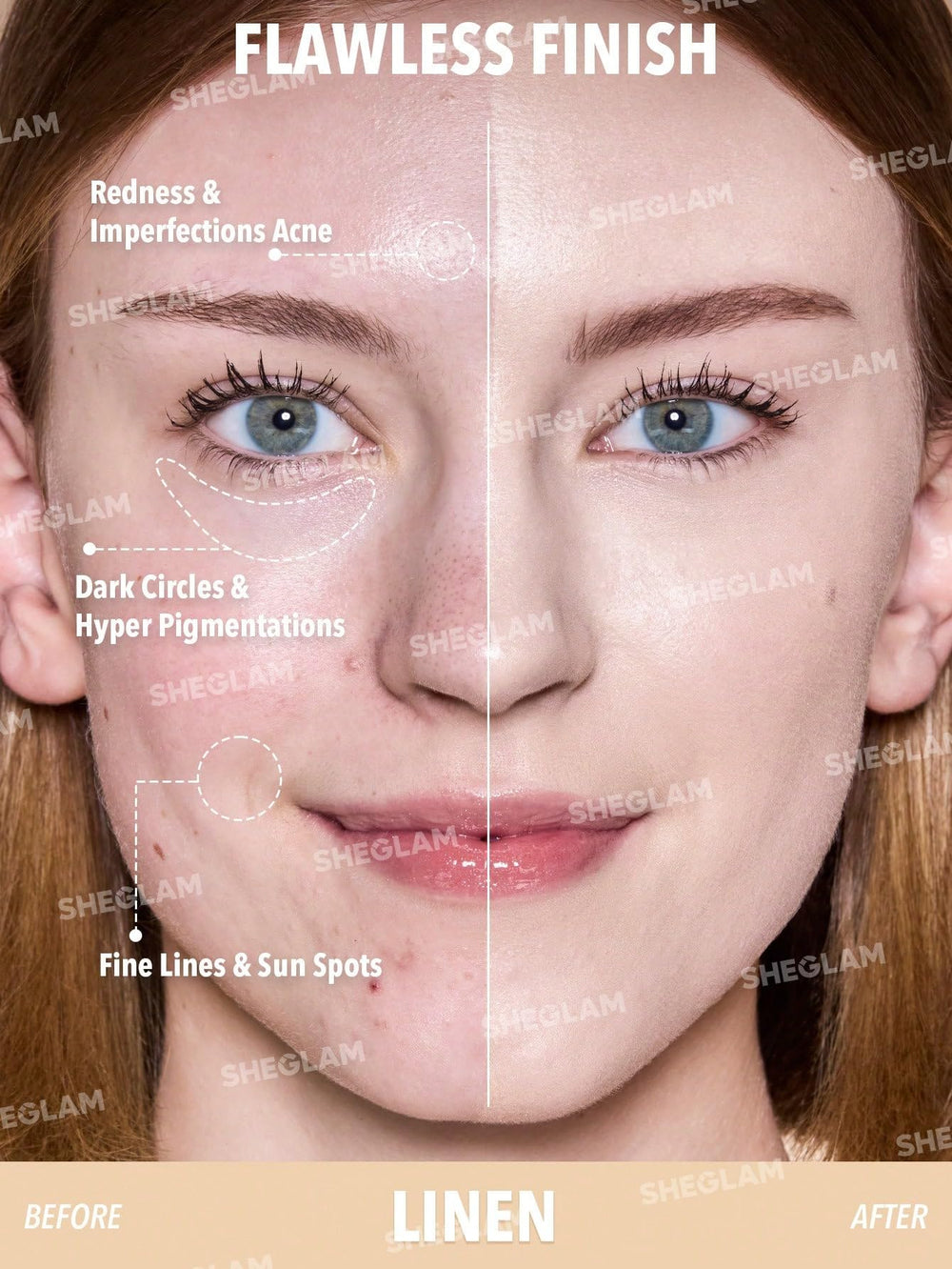 SHEGLAM Skin Magnet creamy texture close-up demonstrating blendable formula and smooth finish