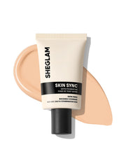 SHEGLAM front bottle showing sleek packaging and satin finish benefit