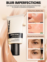 SHEGLAM application with brush demonstrating even blend and streak-free finish