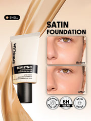 SHEGLAM foundation pump close-up highlighting easy dispensing and hygienic use