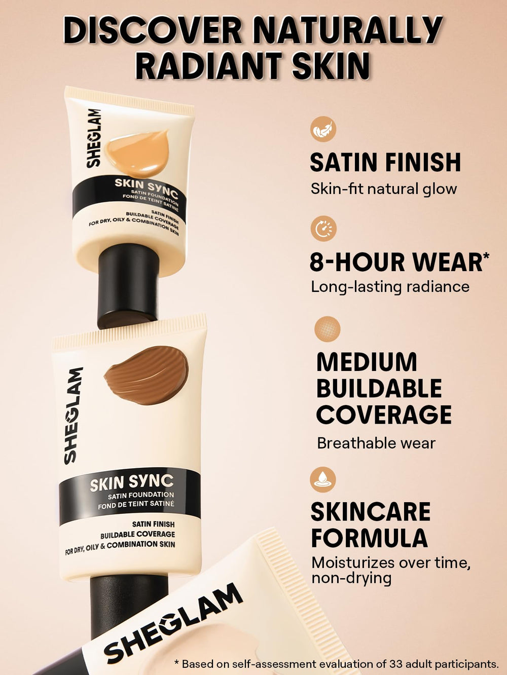 SHEGLAM placed with makeup bag showing travel-friendly size and everyday use