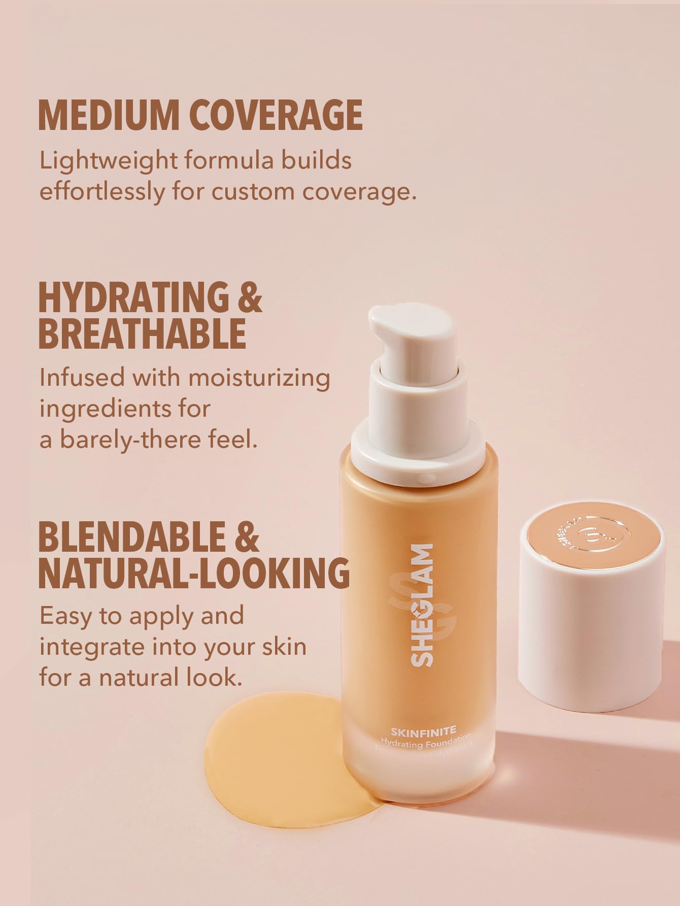 SHEGLAM before-and-after coverage comparison showing natural concealment benefit