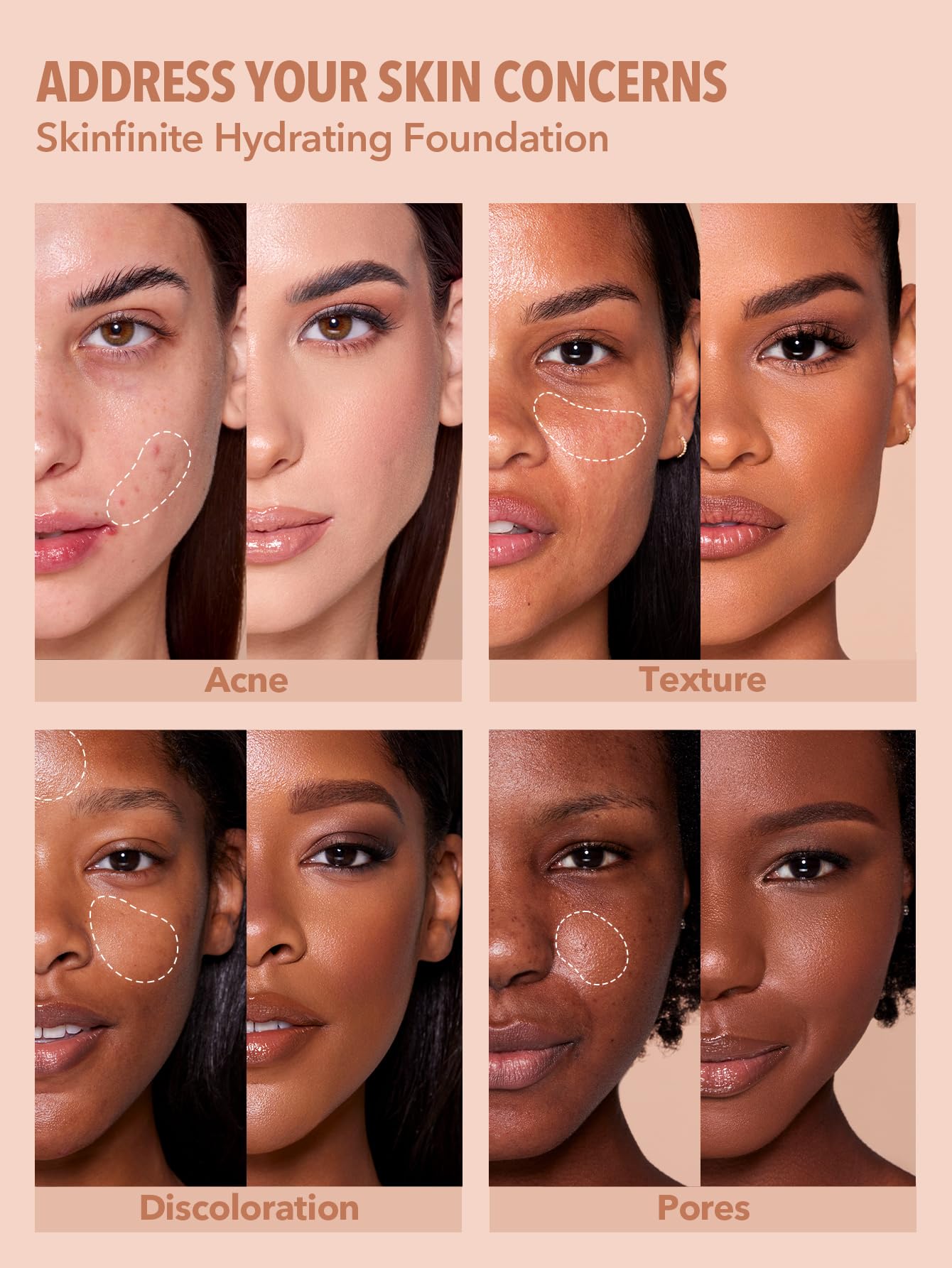 SHEGLAM pump and cap close-up highlighting easy dispensing benefit