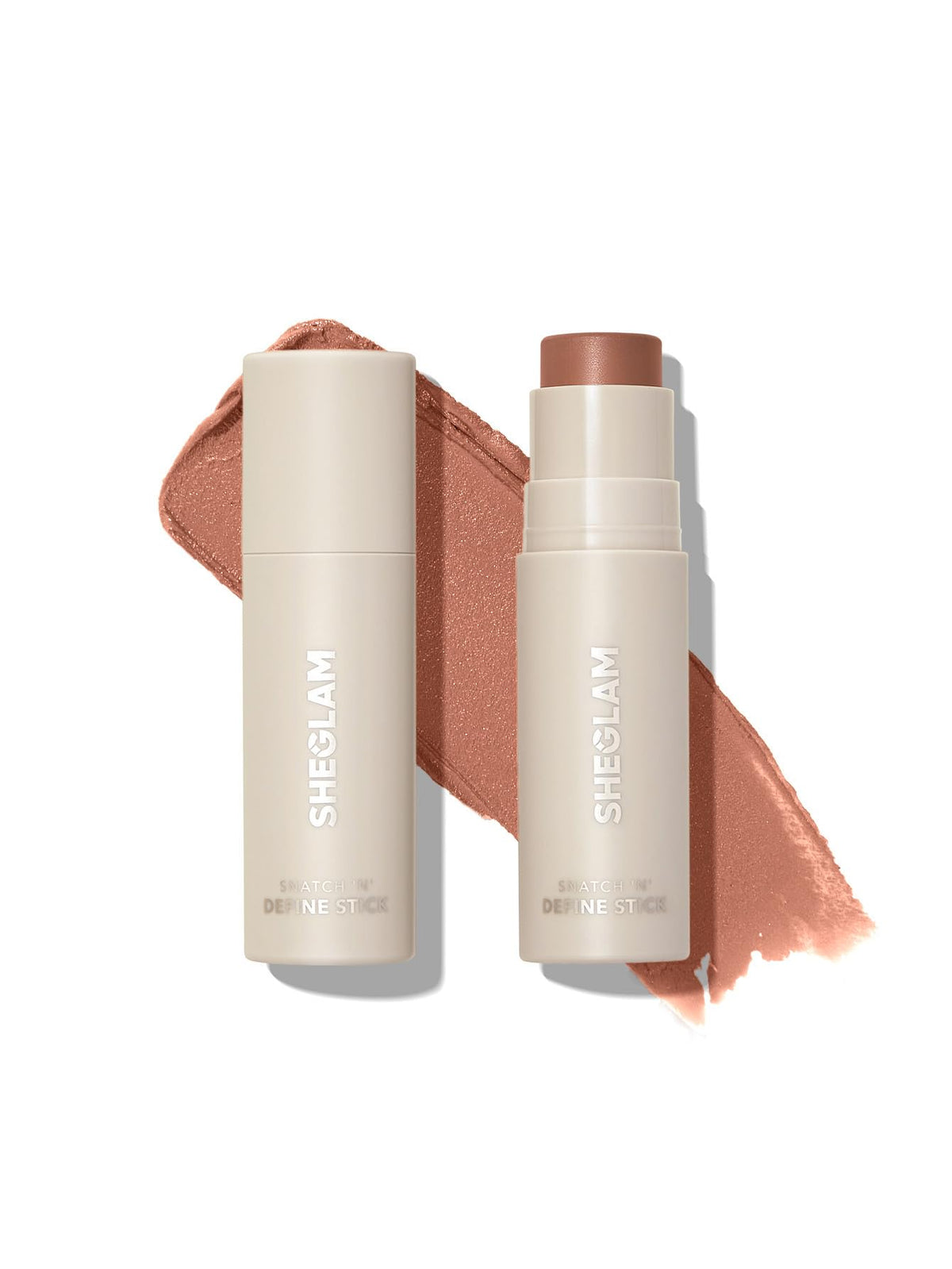 SHEGLAM front packaging of contour stick showing shade Tawny Amber and benefits