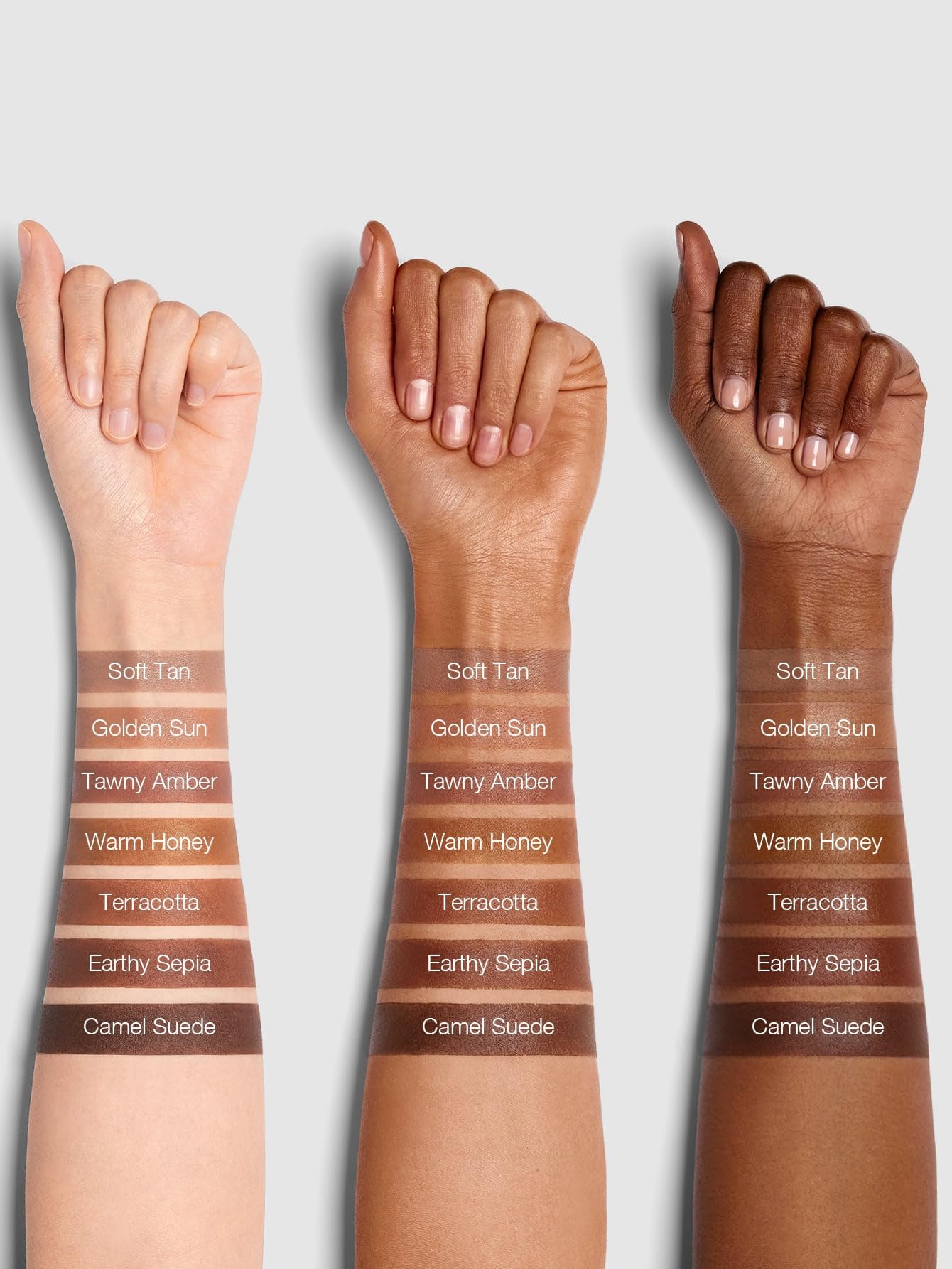 SHEGLAM shade label closeup to confirm Earthy Sepia matching and shade selection
