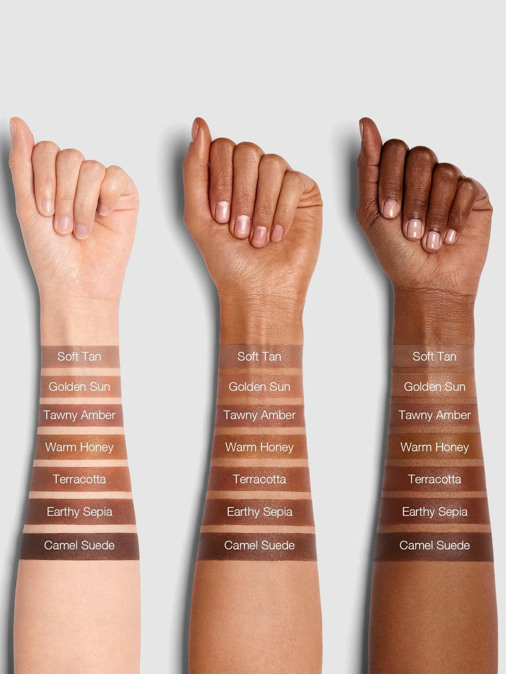 SHEGLAM shade label closeup to confirm Earthy Sepia matching and shade selection