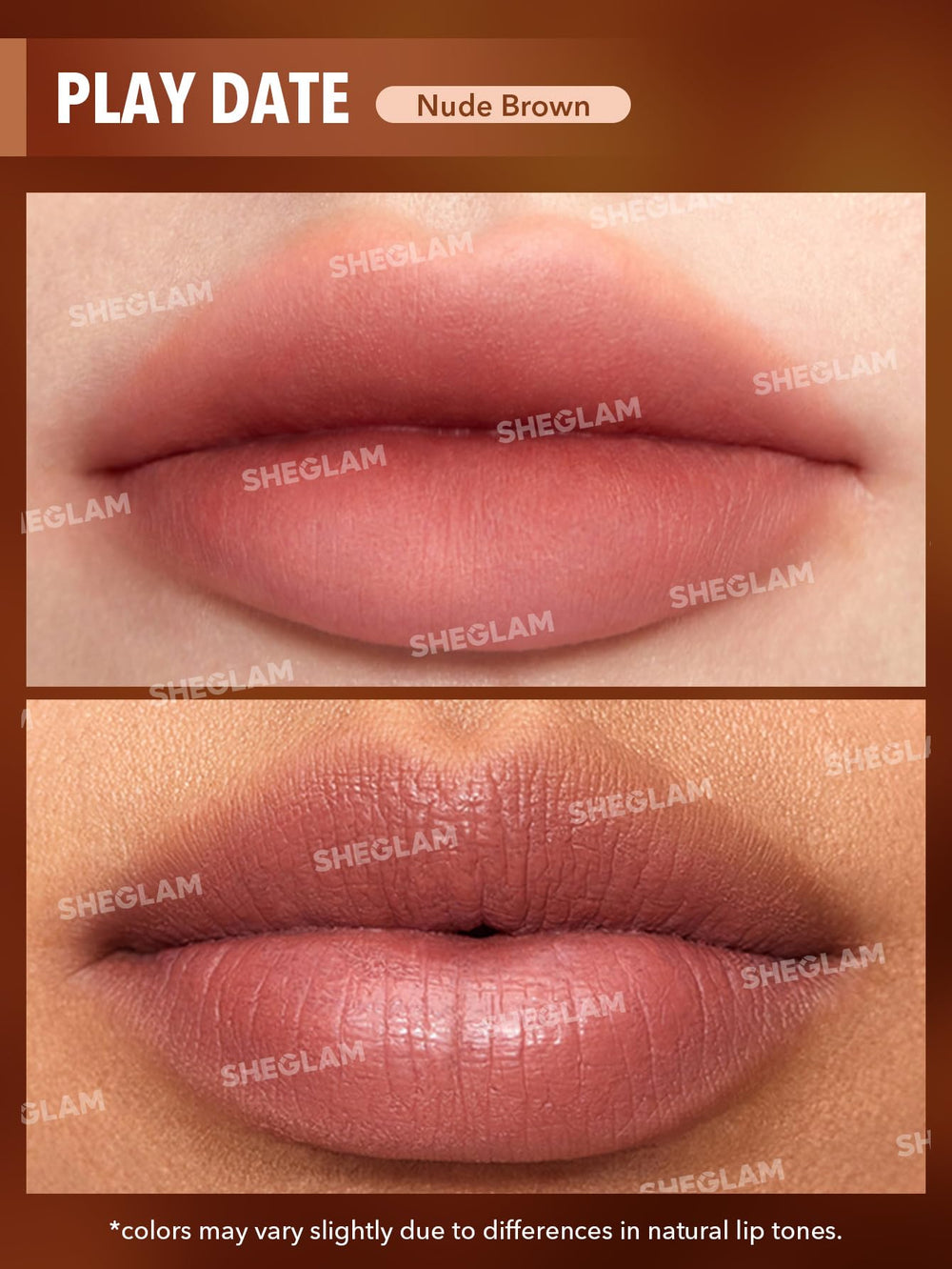 SHEGLAM texture close-up showing smooth matte finish and buildable coverage