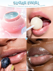 SHEGLAM gloss worn on lips showing glossy, natural shine
