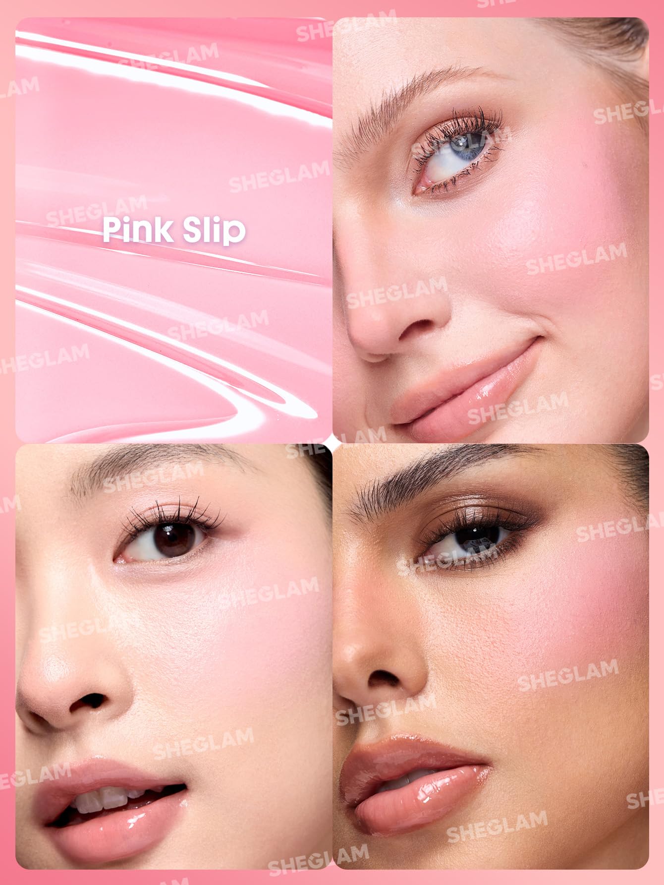 SHEGLAM texture droplet close-up showing smooth, lightweight liquid finish