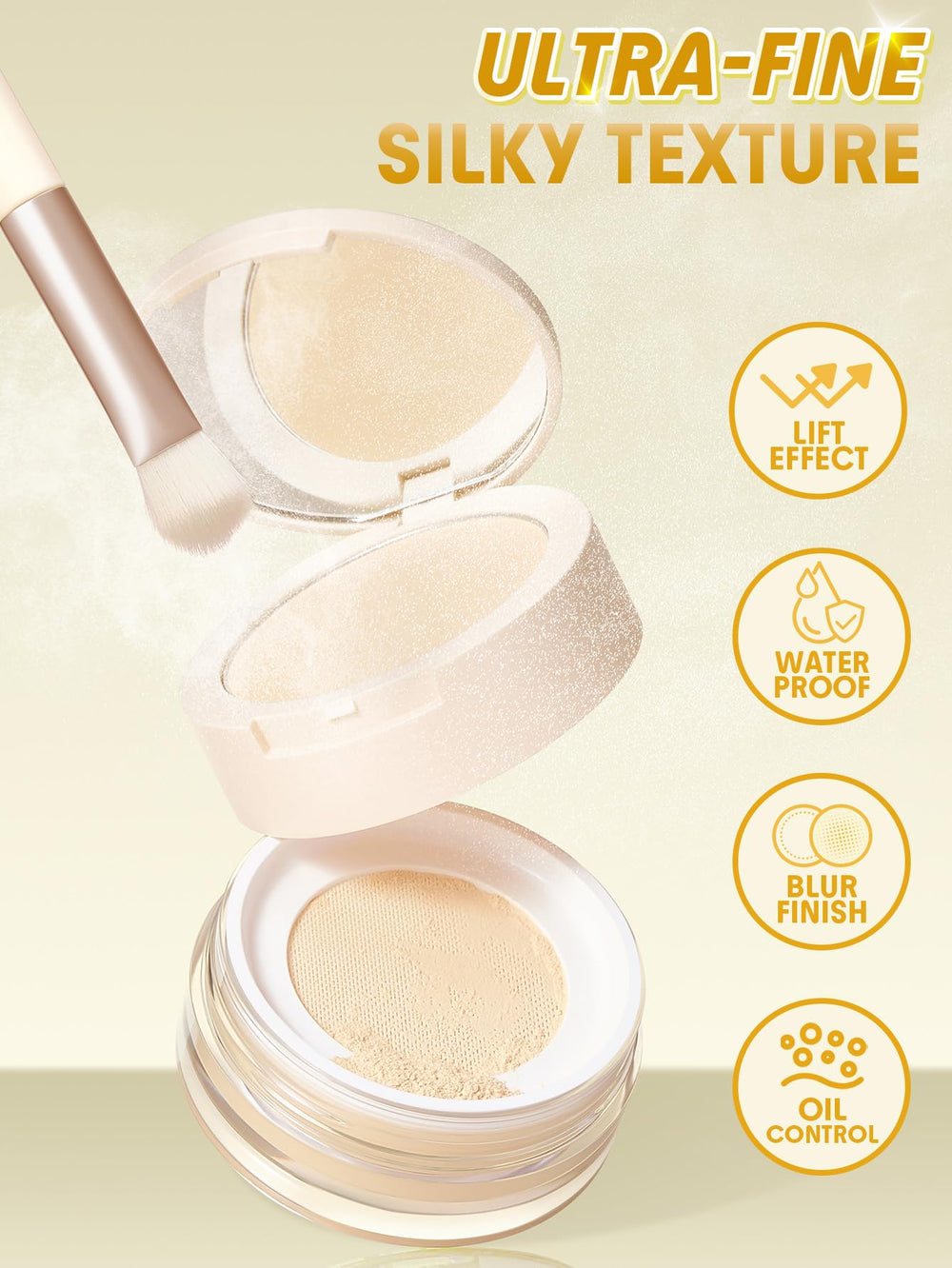 SHEGLAM loose powder swatch on skin blurring pores for a soft-focus finish