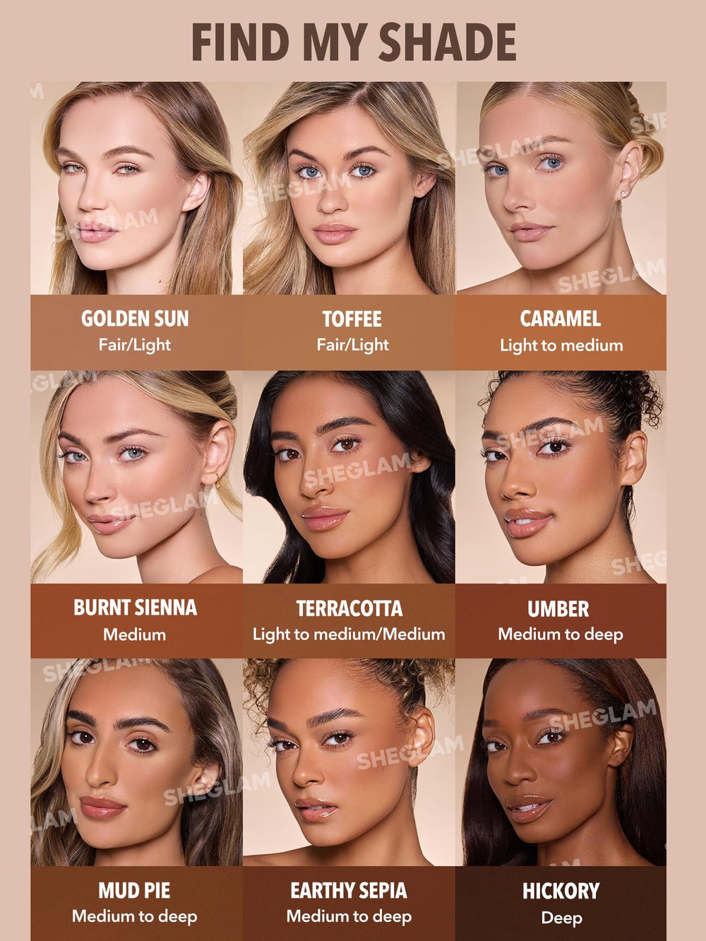 SHEGLAM Umber label and ingredients view highlighting cruelty-free formulation