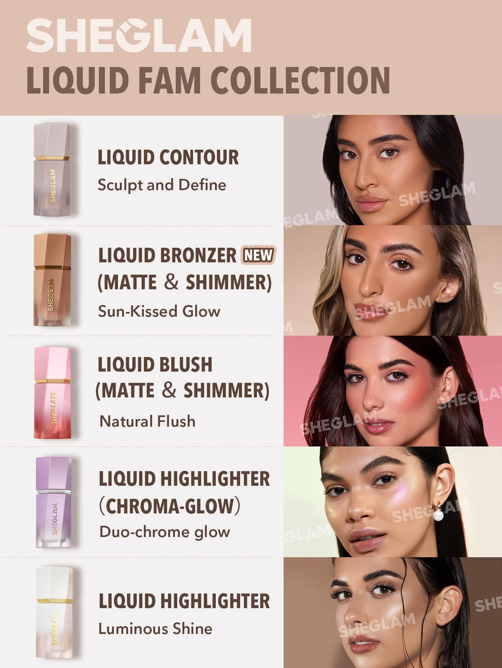 SHEGLAM Umber lifestyle shot with model showing sun-kissed matte shimmer