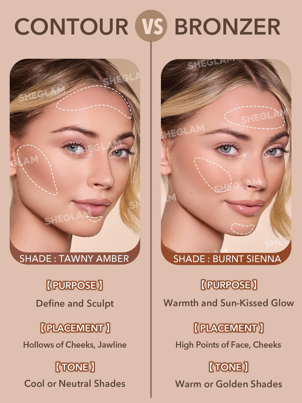 SHEGLAM Umber size versus ruler showing compact travel-friendly dimensions
