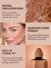 SHEGLAM Umber texture swirled on skin demonstrating blendable cream finish