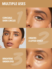 SHEGLAM concealer applied under eye demonstrating brightening benefit