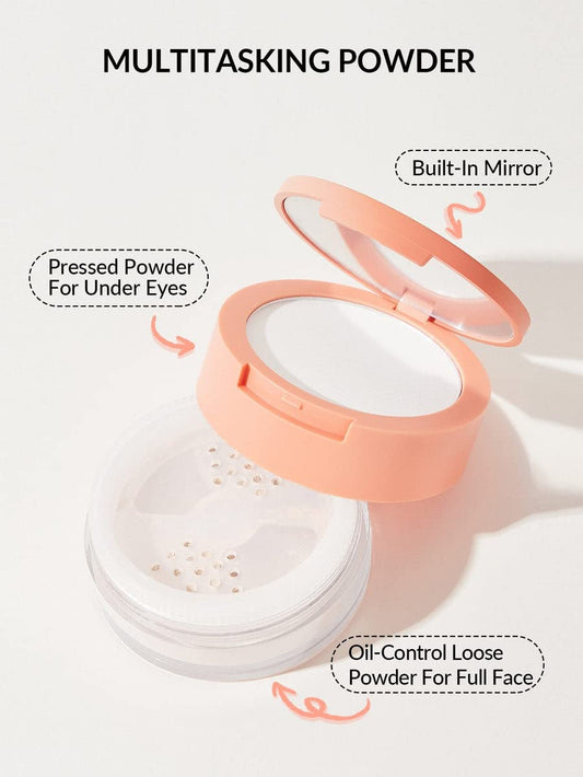 SHEGLAM under-eye compartment close-up showing fine texture for gentle concealer setting benefit