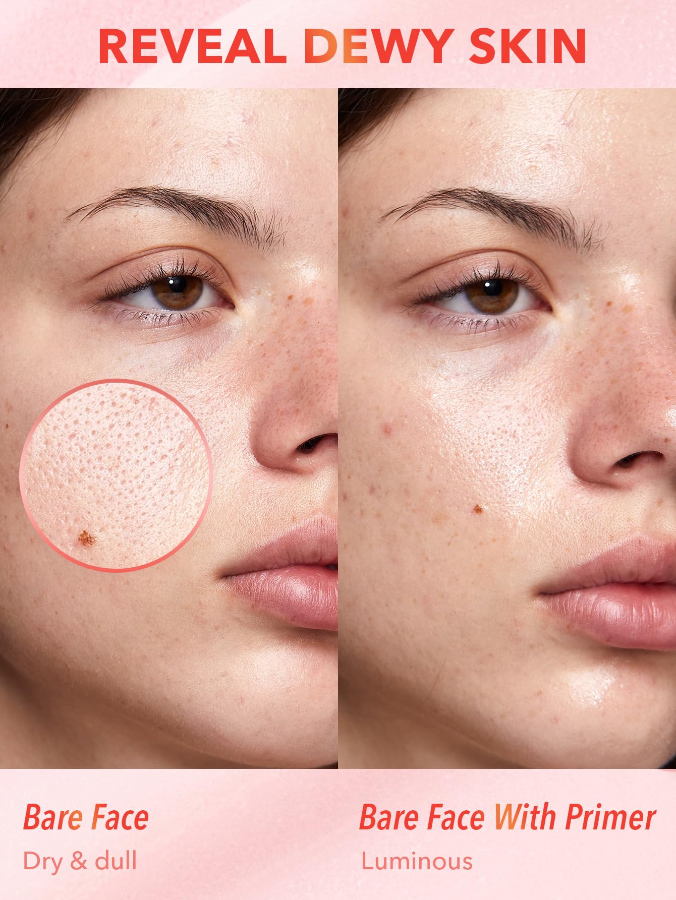 SHEGLAM applied under foundation demonstrating smoother application and longer wear