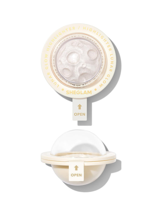SHEGLAM front packaging showing compact highlighter and sleek design benefits portability