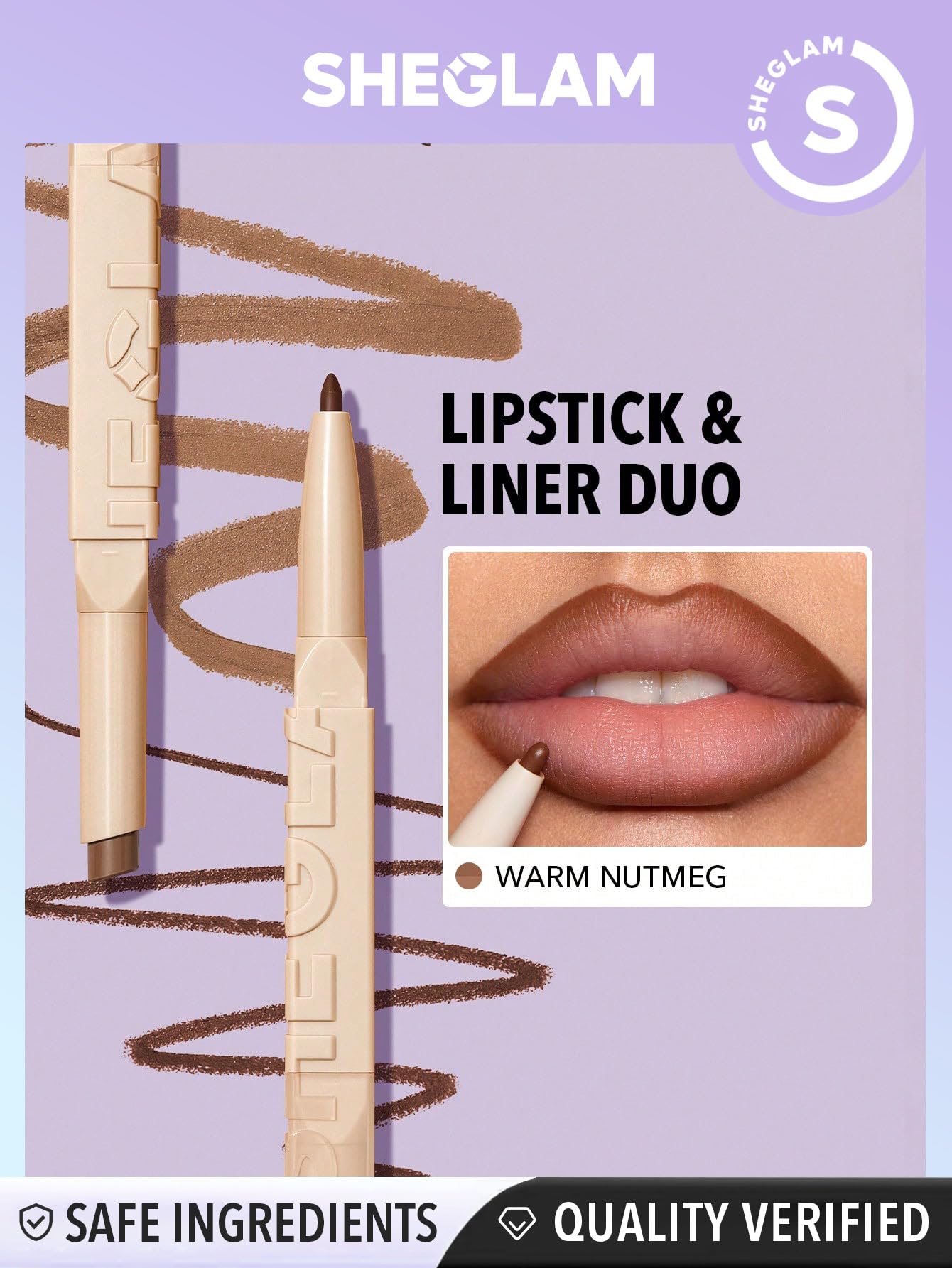 SHEGLAM liner close-up demonstrating sharp edge for crisp lip definition