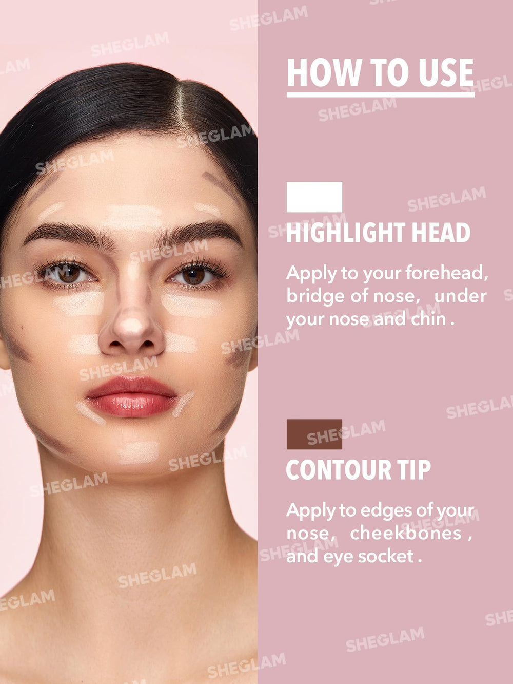SHEGLAM waterproof test with water droplets proving long-lasting wear
