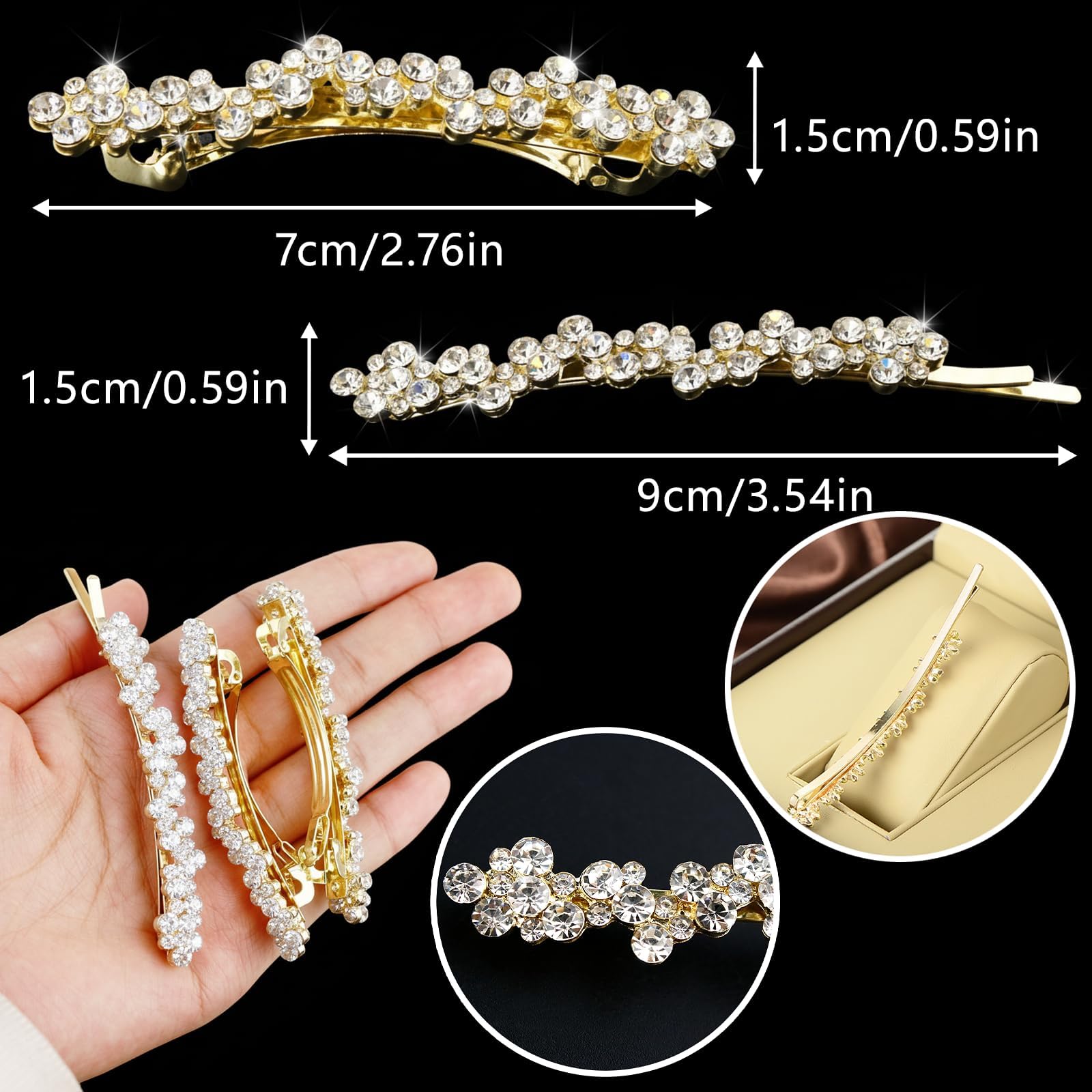 SHEHARUHI three clips in hand showing compact size and portability benefit