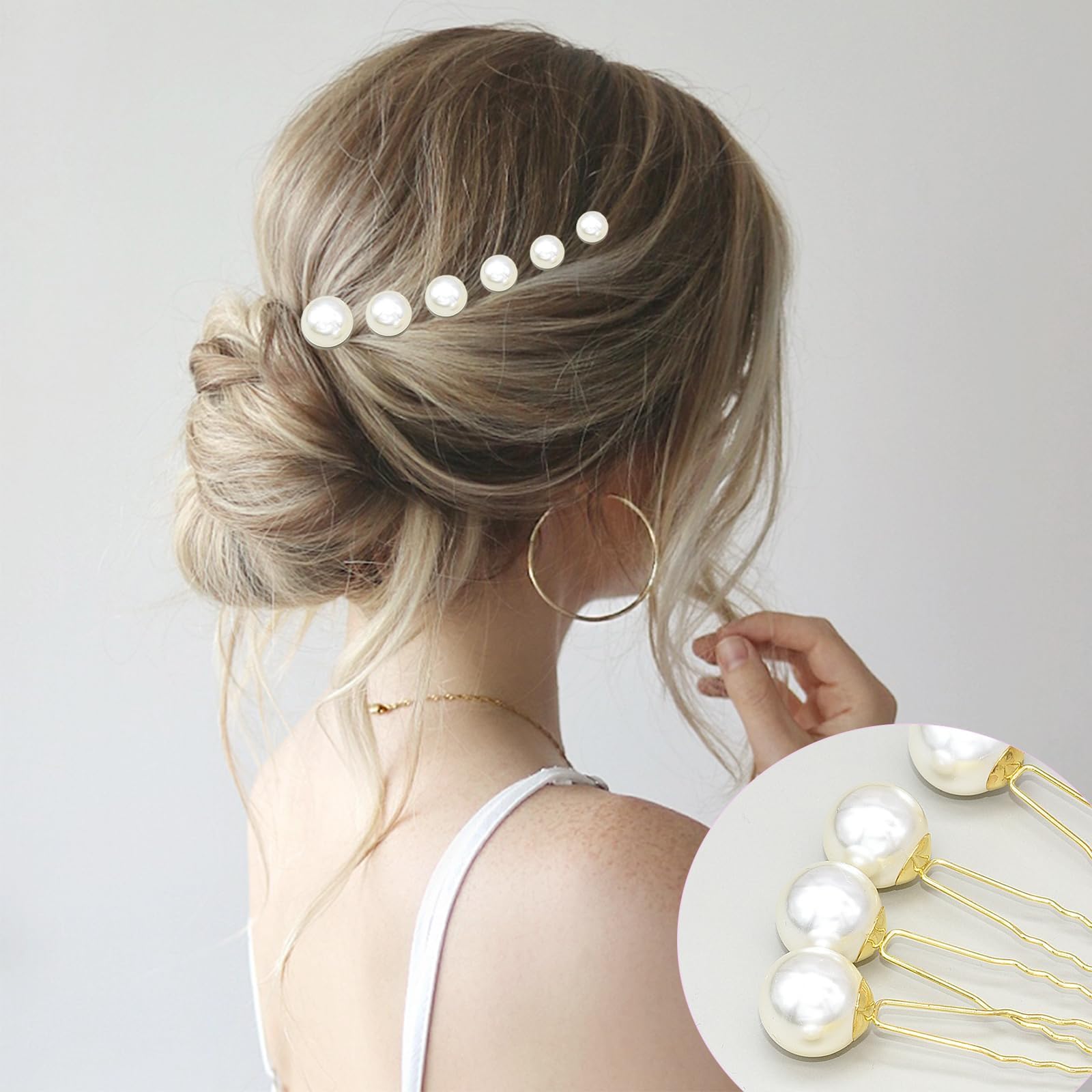 SHEHARUHI comb and pins flatlay to show included 21-piece set