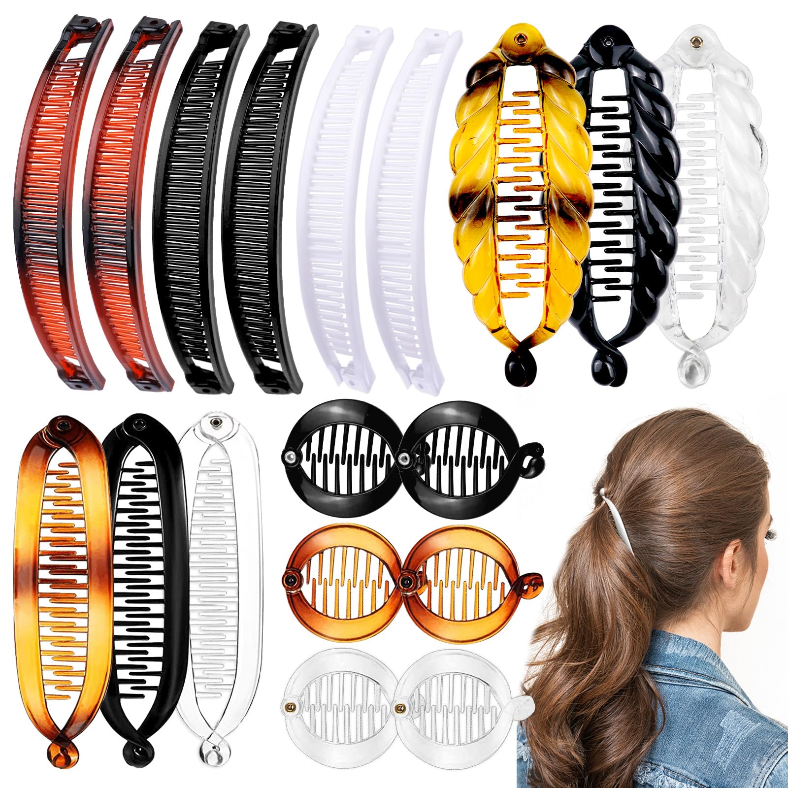 SHEHARUHI front packaging view showing full 18-piece classic clip set, easy selection