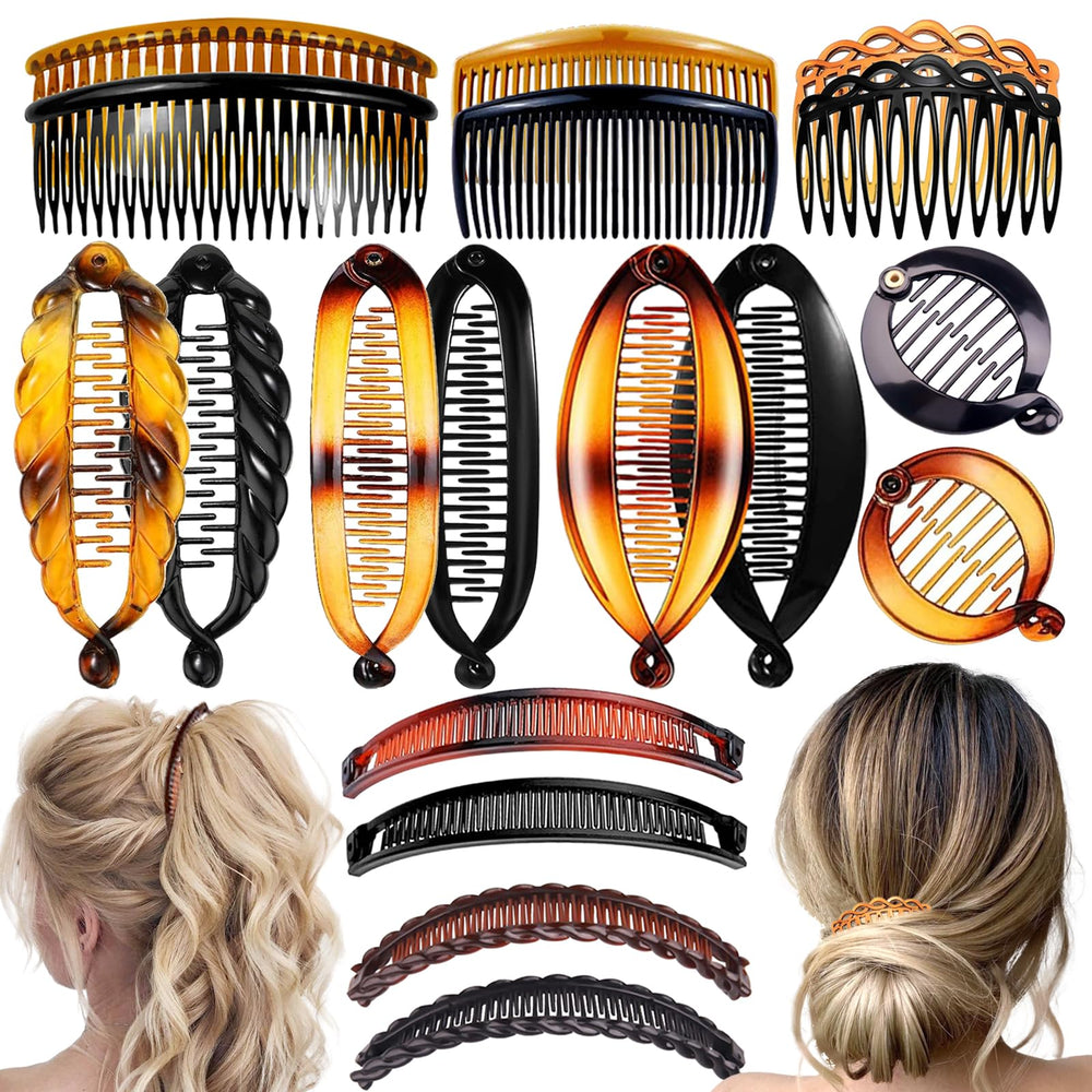 SHEHARUHI front packaging showing full 18-piece clip set with organized layout and variety