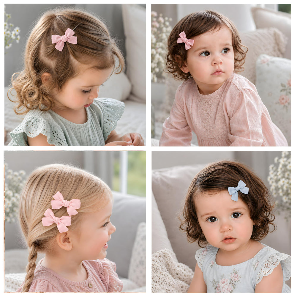 Shelbybox bow clipped in infant hair providing gentle comfortable hold