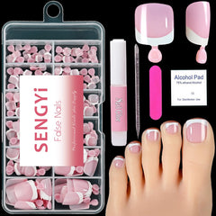 SENGYi front packaging showing 120-piece French tip toe nail kit convenience