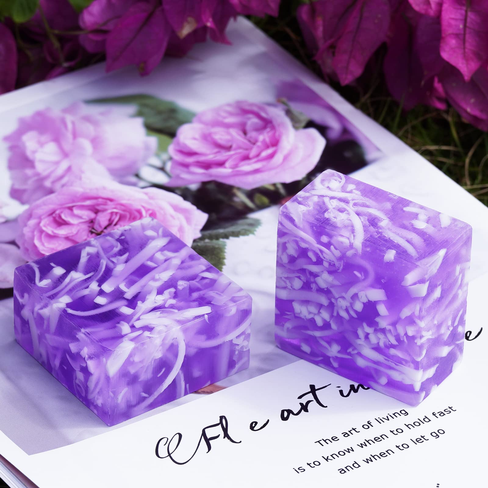 Shibarcle front packaging showing two purple yoni soap bars and net benefits