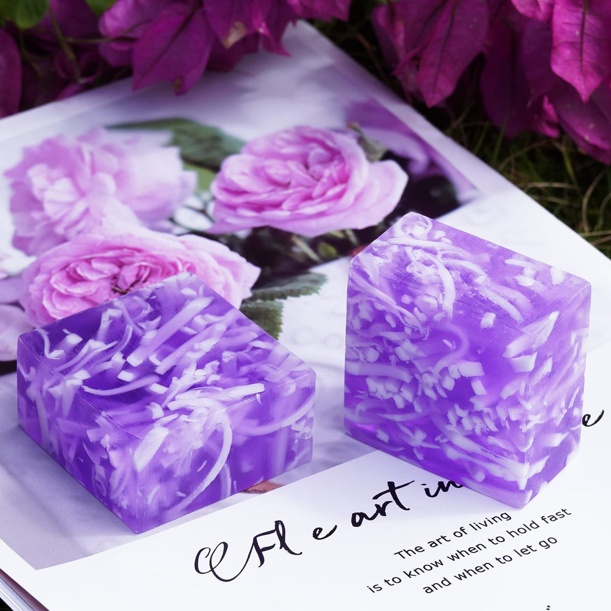 Shibarcle front packaging showing two purple yoni soap bars and net benefits