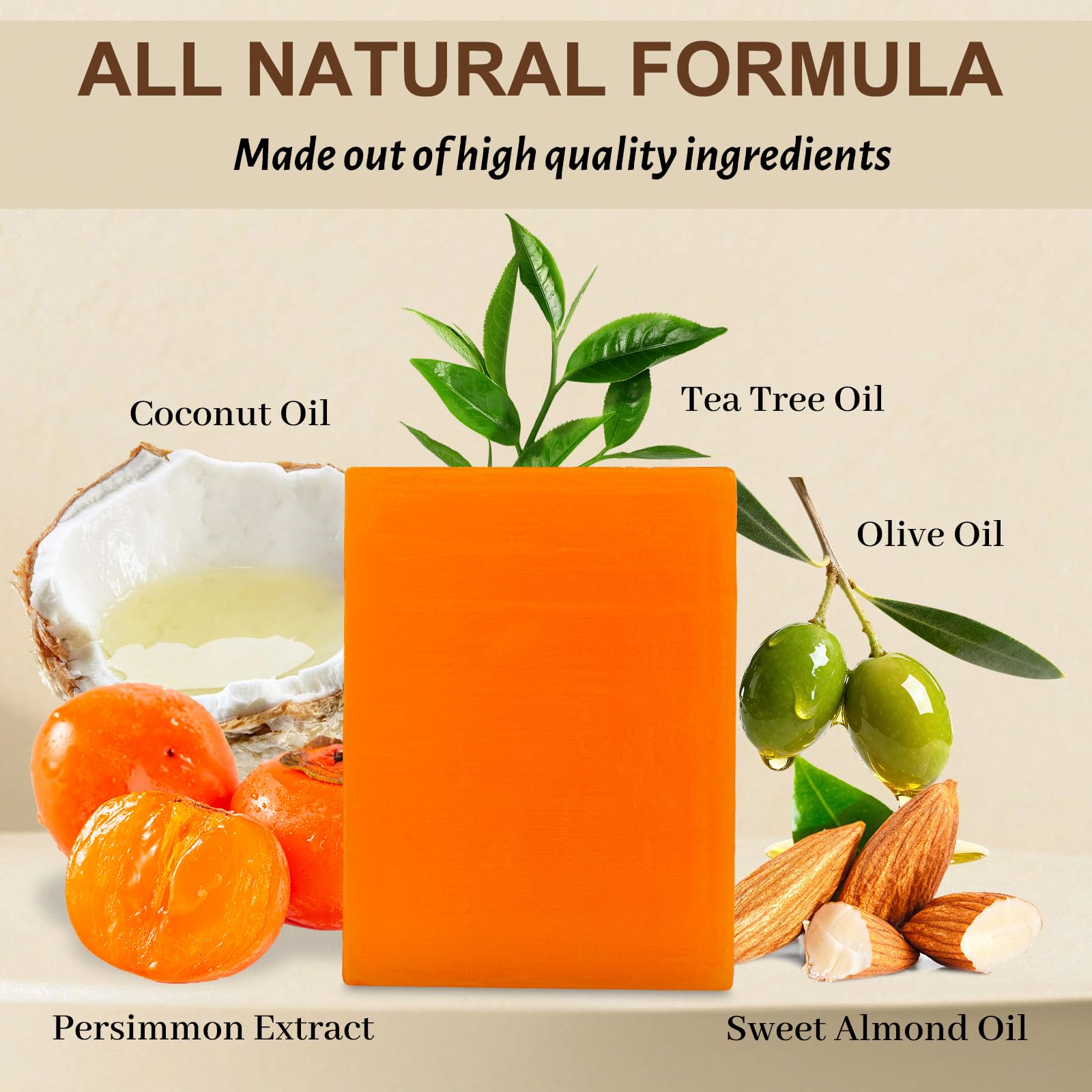 Shibarcle persimmon soap ingredient label showing persimmon extract clarity