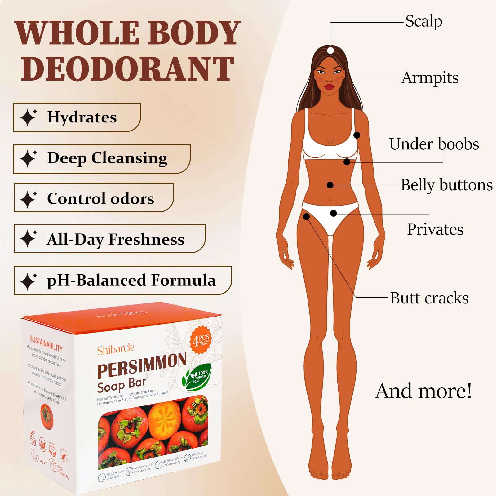 Person using Shibarcle soap on underarm to neutralize odor throughout day