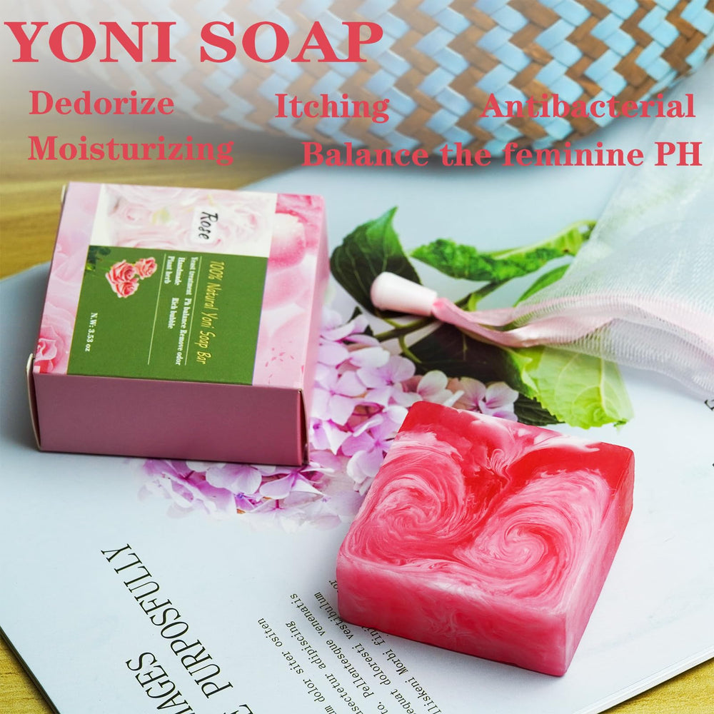 Shibarcle close-up of rose petals embedded in soap highlighting natural botanicals and scent
