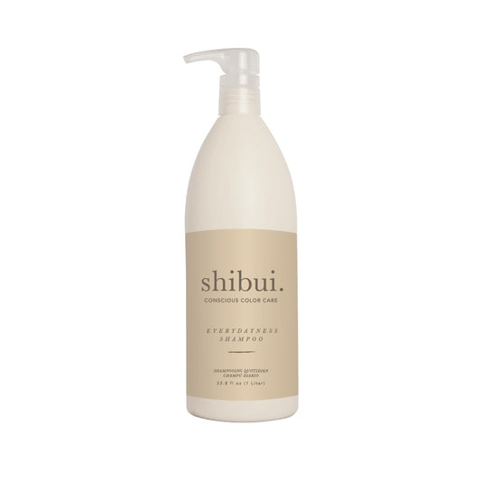 SHIBUI Everydayness shampoo front label showing size and color-care benefits