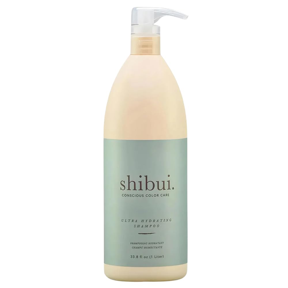 SHIBUI front bottle showing label, moisturizing and color protection benefits