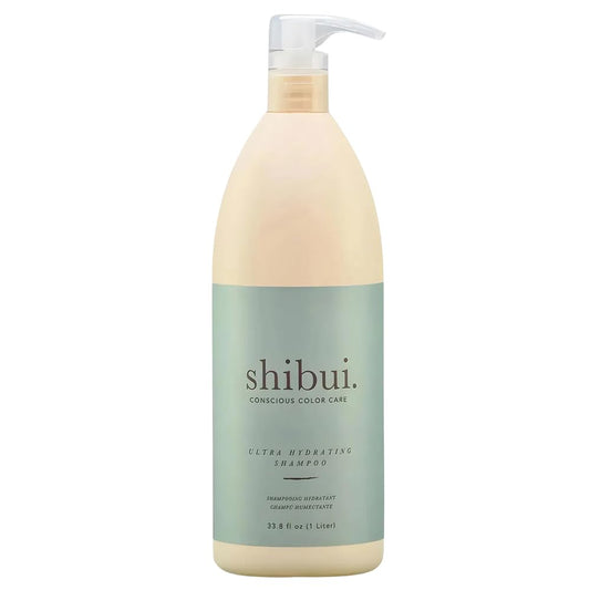 SHIBUI front bottle showing label, moisturizing and color protection benefits