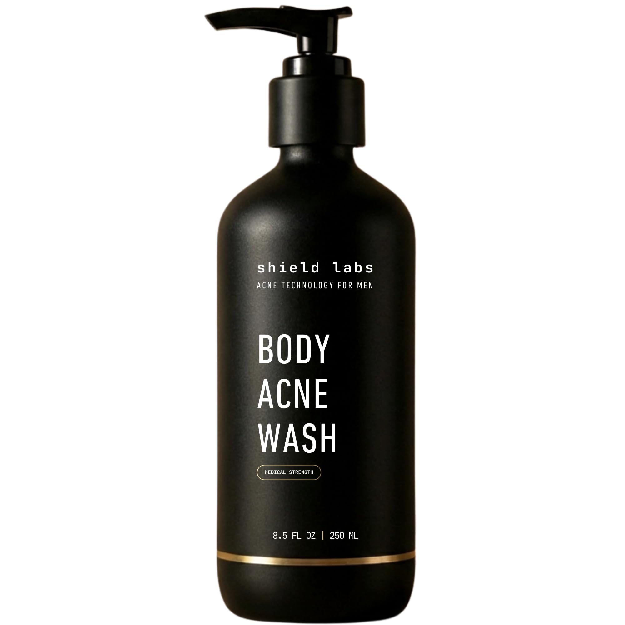 Shield front bottle showing label and unscented formula benefit