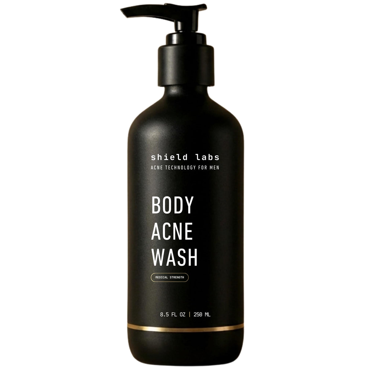 Shield front bottle showing label and unscented formula benefit
