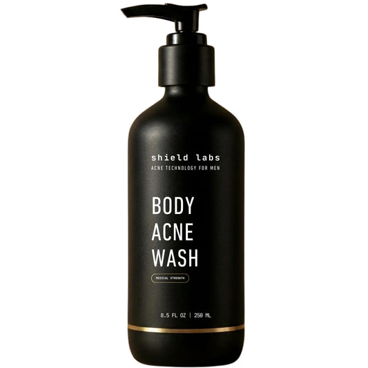 Shield front bottle showing label and unscented formula benefit