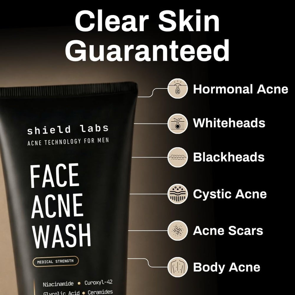 Shield label details showing ingredients like niacinamide benefit