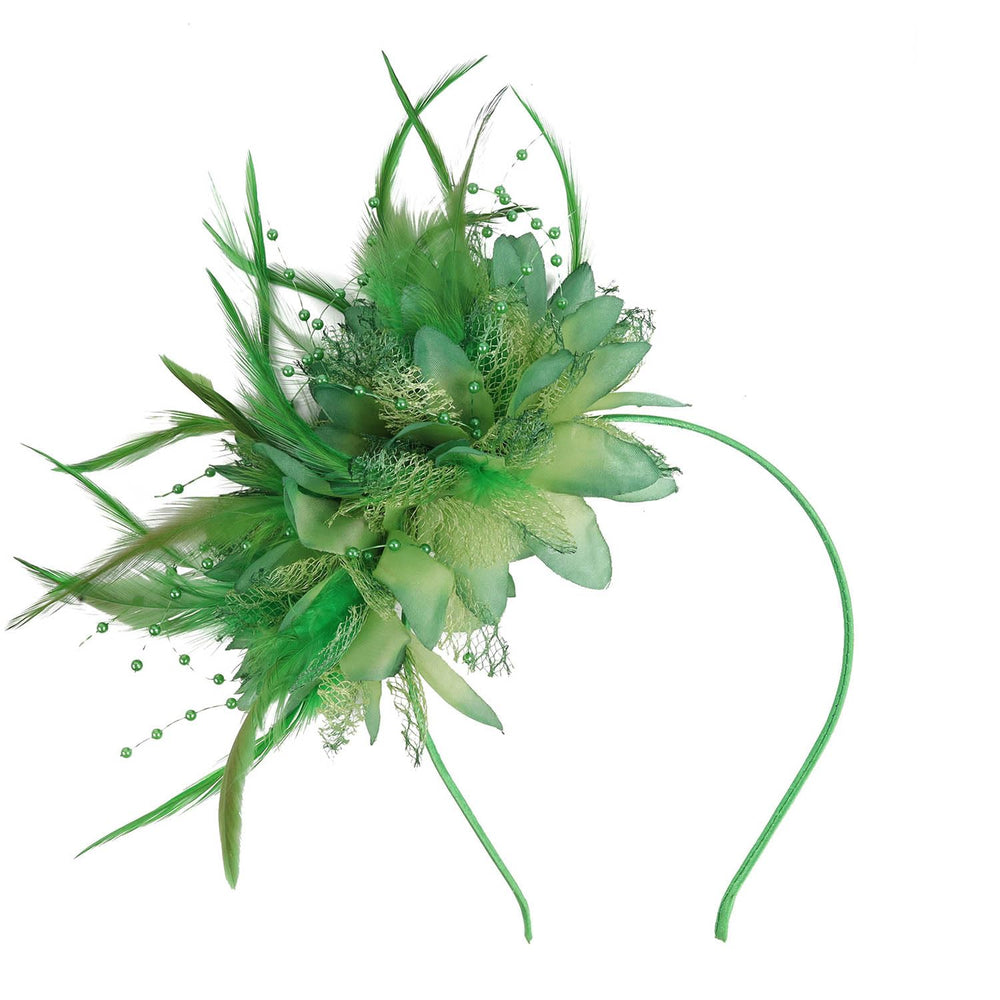 SHIFANQI front view of green fascinator for elegant event styling