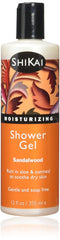 ShiKai bottle front view showing sandalwood gel and moisturizing benefits