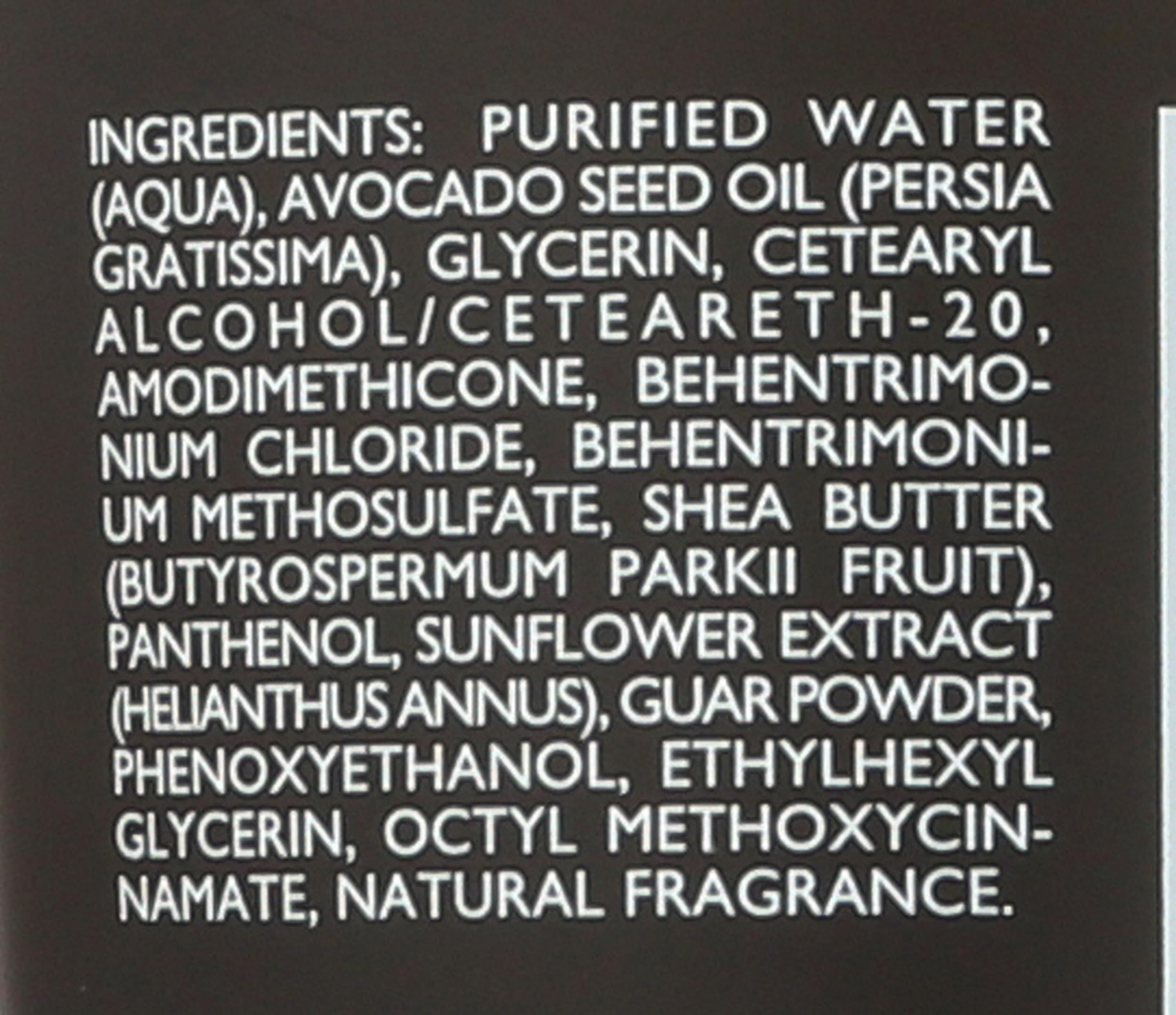 ShiKai ingredients label detail, highlights natural botanicals and UV filter