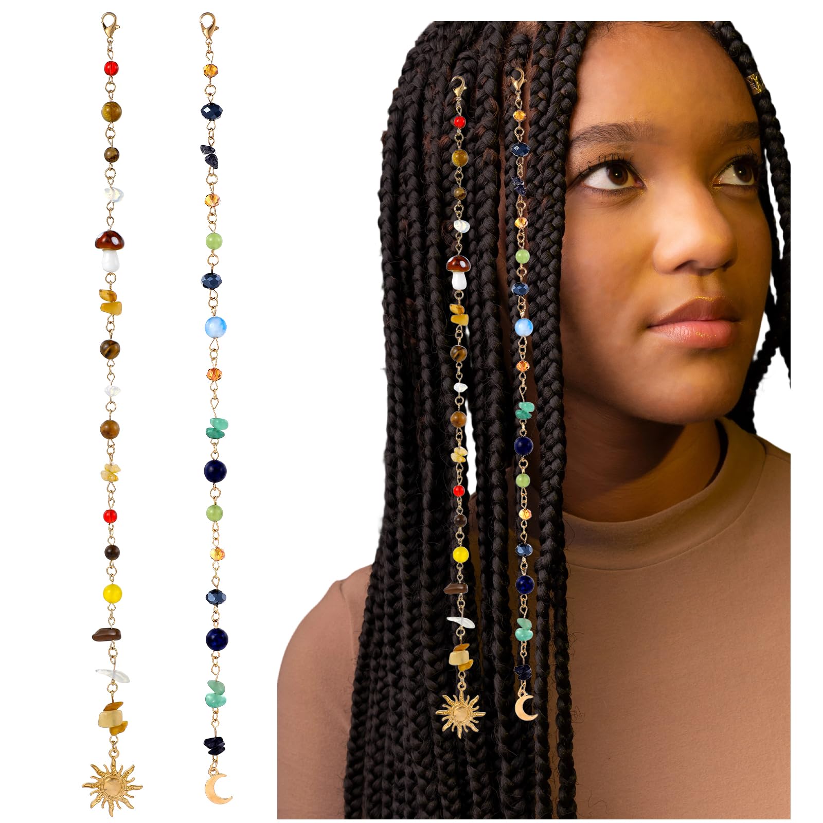 Shimmeroo sun charm front view showing colorful beads and playful accent