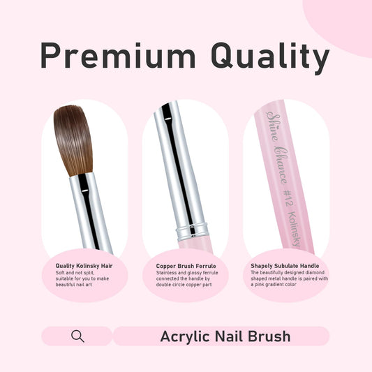 Shine Chance close-up of 100% pure Kolinsky bristles demonstrating smooth product pickup benefit